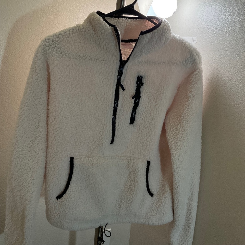 Small White Sherpa Half Zip